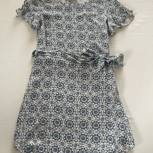 LAST CHANCE LOFT Blue and White Patterned Dress